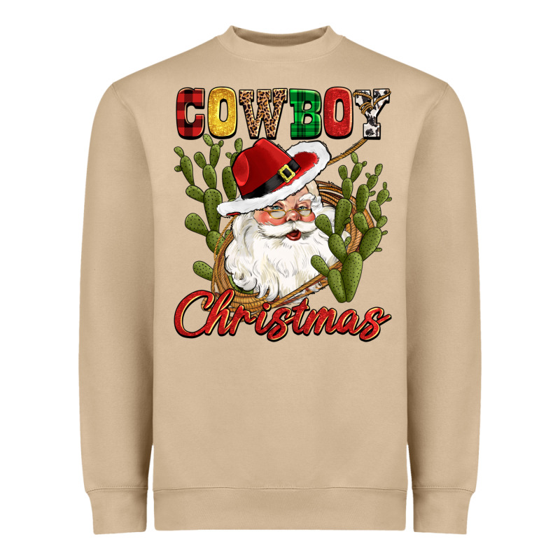 Cowboy Christmas Western Cactus Heavyweight Sweatshirt by CowGirlArtShop | Teevron