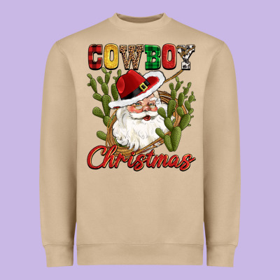 Cowboy Christmas Western Cactus Heavyweight Sweatshirt Designed By Cowgirlartshop