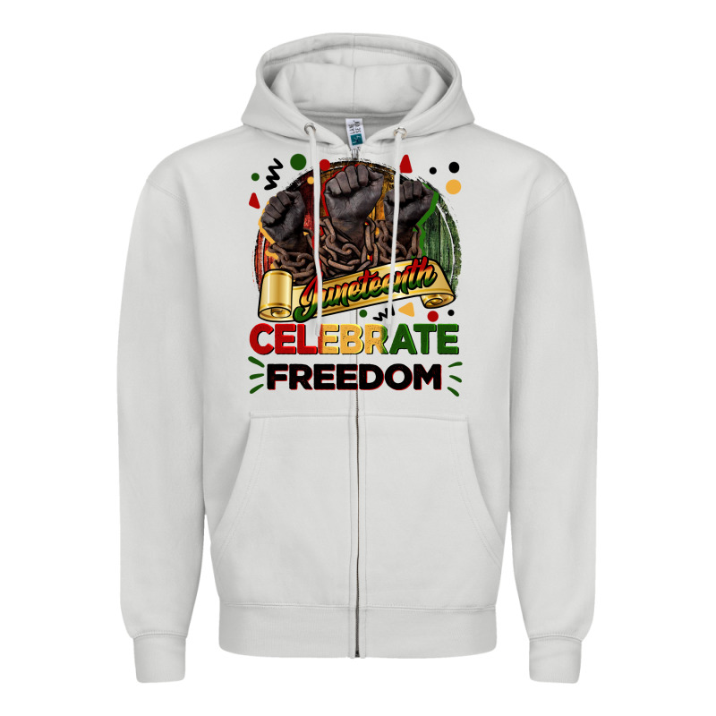 Juneteenth Celebrate Freedom Zipper Hoodie by FaDigitalArtStudio | Teevron