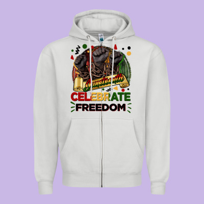 Juneteenth Celebrate Freedom Zipper Hoodie Designed By Fadigitalartstudio