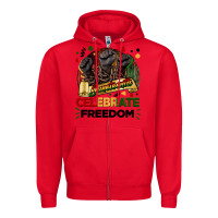 Red Juneteenth celebrate freedom Zipper Hoodie - FaDigitalArtStudio