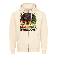 Sandshell Juneteenth celebrate freedom Zipper Hoodie - FaDigitalArtStudio