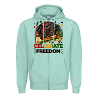Seafoam Juneteenth celebrate freedom Zipper Hoodie - FaDigitalArtStudio