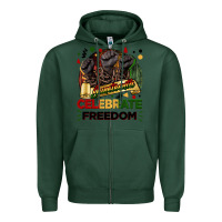 Sports Green Juneteenth celebrate freedom Zipper Hoodie - FaDigitalArtStudio