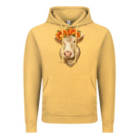 Vintage Mustard Charolais Cow Vintage Hoodie - RanaPortraitStore