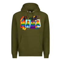 Army Green proud mama Premium Hoodie - FaDigitalArtStudio