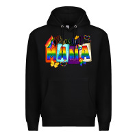 Black proud mama Premium Hoodie - FaDigitalArtStudio