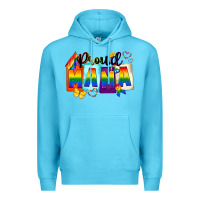 Ocean Blue proud mama Premium Hoodie - FaDigitalArtStudio
