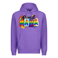 Purple proud mama Premium Hoodie - FaDigitalArtStudio