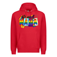 Red proud mama Premium Hoodie - FaDigitalArtStudio