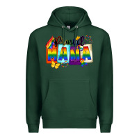 Sports Green proud mama Premium Hoodie - FaDigitalArtStudio