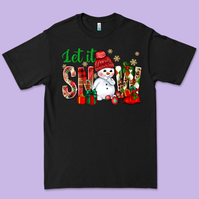 Let It Snow With Snowman Premium Tee Designed By Nancycooperartshop