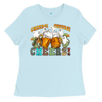 Baby Blue western cheers with ghosts Ladies Tee - NancyCooperArtShop