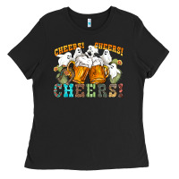 Western Cheers With Ghosts Ladies Tee | Teevron