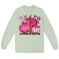 Matcha In October We Wear Pink with Pumpkin Long Sleeve Tee - texasbilliewilder