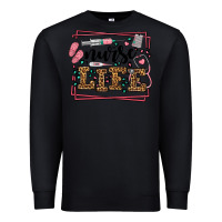 Black Nurse life leopard frame Premium Sweatshirt - LillyAllenDesigns
