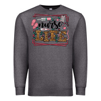 Charcoal Heather Nurse life leopard frame Premium Sweatshirt - LillyAllenDesigns