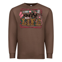 Chestnut Nurse life leopard frame Premium Sweatshirt - LillyAllenDesigns