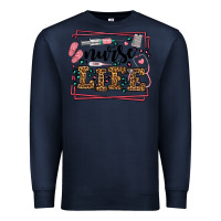 Navy Nurse life leopard frame Premium Sweatshirt - LillyAllenDesigns