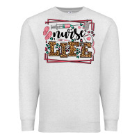 Oatmeal Heather Nurse life leopard frame Premium Sweatshirt - LillyAllenDesigns