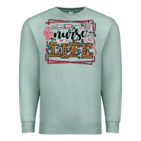 Seafoam Nurse life leopard frame Premium Sweatshirt - LillyAllenDesigns