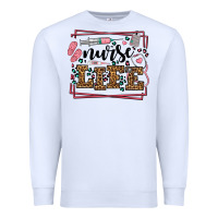 White Nurse life leopard frame Premium Sweatshirt - LillyAllenDesigns