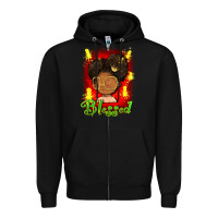 Black blessed juneteenth Zipper Hoodie - FaDigitalArtStudio