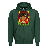 Sports Green blessed juneteenth Zipper Hoodie - FaDigitalArtStudio