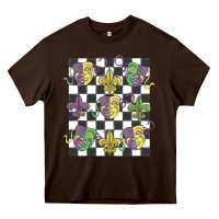 Chocolate Brown mardi gras Heavy Core Tee - MaliasSmallBusiness