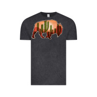Vintage Black Cactus Bison Silhouette Vintage Tee - Bettercallsaul