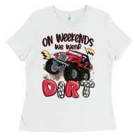White on weekends we wear dirt Ladies Tee - MaliasSmallBusiness