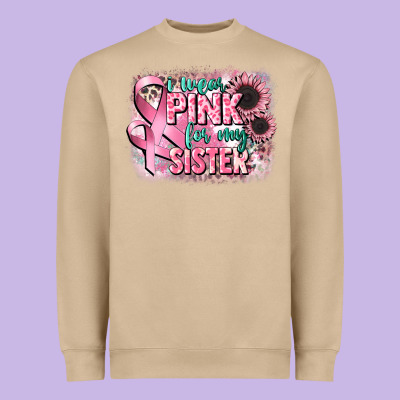 I Wear Pink For My Sister Heavyweight Sweatshirt Designed By Cowgirlartshop