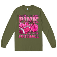 Army Green In October We Wear Pink Watch Football Long Sleeve Tee - texasbilliewilder
