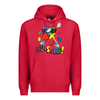 Cardinal Au-some! Autism puzzle dabbing Premium Hoodie - FaDigitalArtStudio