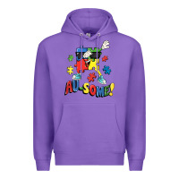 Purple Au-some! Autism puzzle dabbing Premium Hoodie - FaDigitalArtStudio
