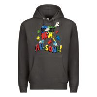 Smoke Au-some! Autism puzzle dabbing Premium Hoodie - FaDigitalArtStudio