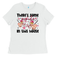 White there's some cupid's in this house Ladies Tee - MaliasSmallBusiness