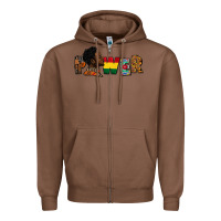 Chestnut Power Juneteenth Zipper Hoodie - FaDigitalArtStudio