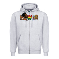 Heather Grey Power Juneteenth Zipper Hoodie - FaDigitalArtStudio