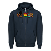 Navy Power Juneteenth Zipper Hoodie - FaDigitalArtStudio