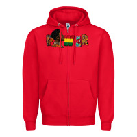 Red Power Juneteenth Zipper Hoodie - FaDigitalArtStudio