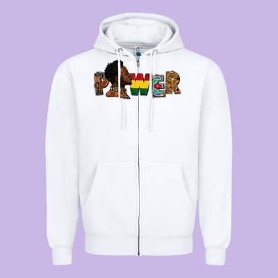 Power Juneteenth Zipper Hoodie Designed By Fadigitalartstudio