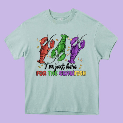 I'm Just Here For The Crawfish Heavy Core Tee Designed By Maliassmallbusiness