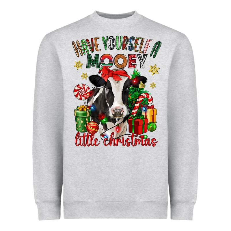 Have Yourself A Little Christmas Cow Heavyweight Sweatshirt by CowGirlArtShop | Teevron
