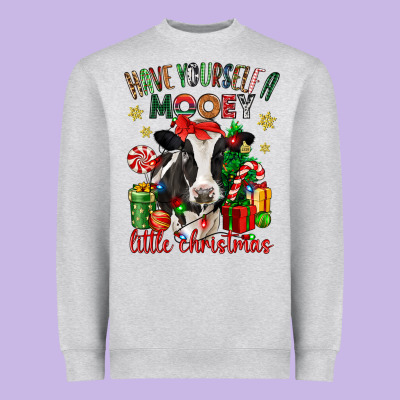 Have Yourself A Little Christmas Cow Heavyweight Sweatshirt Designed By Cowgirlartshop