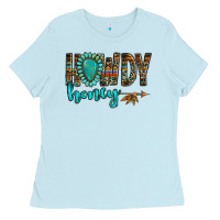 Baby Blue western howdy honey arrow gemstone Ladies Tee - NancyCooperArtShop