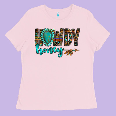 Western Howdy Honey Arrow Gemstone Ladies Tee Designed By Nancycooperartshop