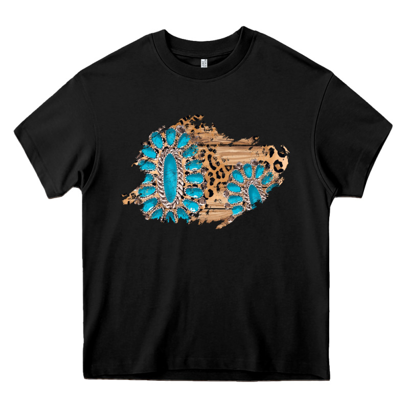 Gemstone Wood Leopard Patch Heavy Core Tee by AdoDesignShop | Teevron