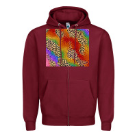 Burgundy Pride rainbow leopard design Zipper Hoodie - FaDigitalArtStudio