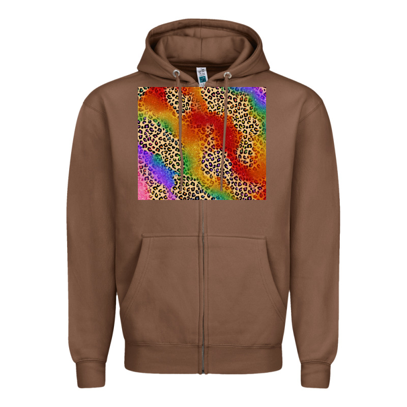 Pride Rainbow Leopard Design Zipper Hoodie by FaDigitalArtStudio | Teevron